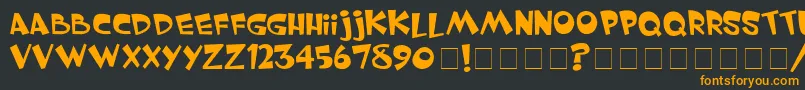 Whimsy ffy Font – Orange Fonts on Black Background
