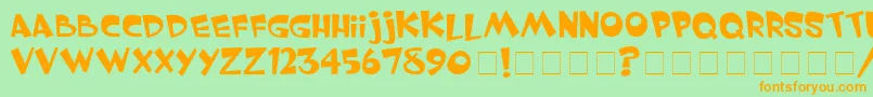 Whimsy ffy Font – Orange Fonts on Green Background