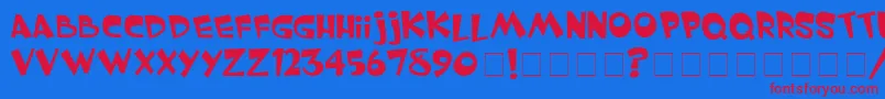 Whimsy ffy Font – Red Fonts on Blue Background