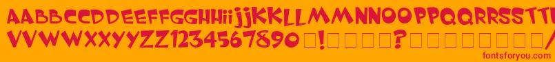 Whimsy ffy Font – Red Fonts on Orange Background
