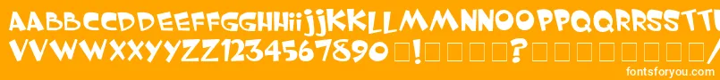 Whimsy ffy Font – White Fonts on Orange Background