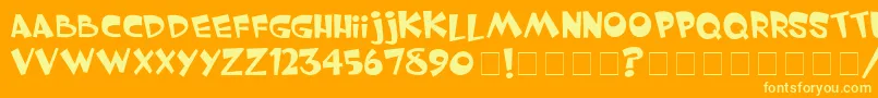 Whimsy ffy Font – Yellow Fonts on Orange Background