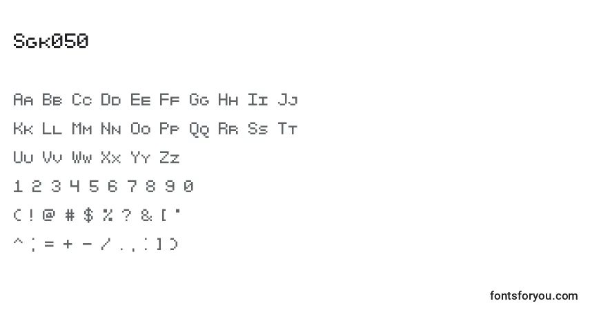 Schriftart Sgk050 – Alphabet, Zahlen, spezielle Symbole