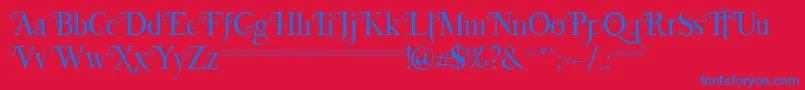 Lefina-Schriftart – Blaue Schriften auf rotem Hintergrund