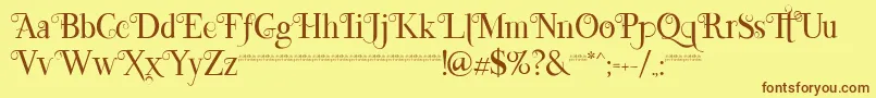 Lefina Font – Brown Fonts on Yellow Background