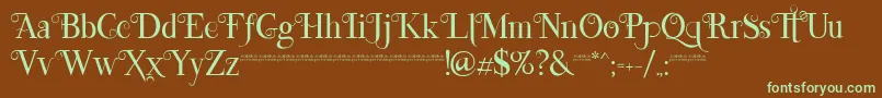 Lefina Font – Green Fonts on Brown Background