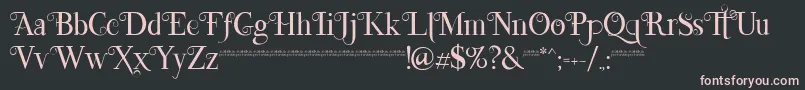Lefina-Schriftart – Rosa Schriften auf schwarzem Hintergrund