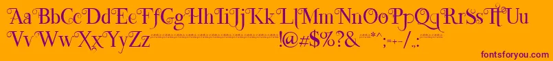 Lefina Font – Purple Fonts on Orange Background
