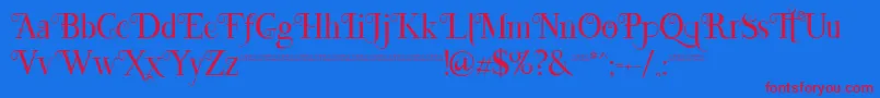 Lefina Font – Red Fonts on Blue Background