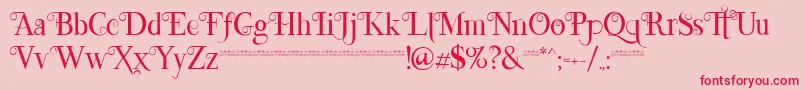フォントLefina – ピンクの背景に赤い文字