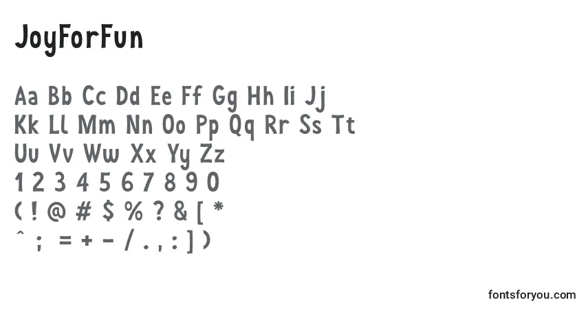 A fonte JoyForFun – alfabeto, números, caracteres especiais