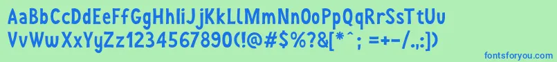 JoyForFun Font – Blue Fonts on Green Background