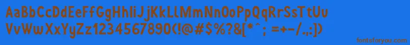 JoyForFun Font – Brown Fonts on Blue Background