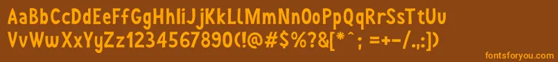 JoyForFun Font – Orange Fonts on Brown Background