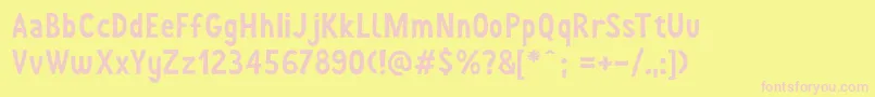 JoyForFun Font – Pink Fonts on Yellow Background