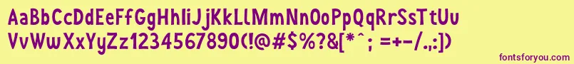 JoyForFun Font – Purple Fonts on Yellow Background