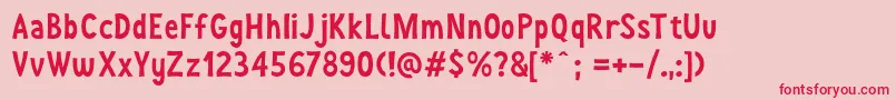 JoyForFun-Schriftart – Rote Schriften auf rosa Hintergrund