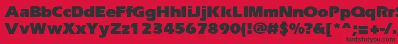 Czcionka Ergoblk – czarne czcionki na czerwonym tle