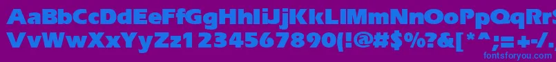 Ergoblk Font – Blue Fonts on Purple Background