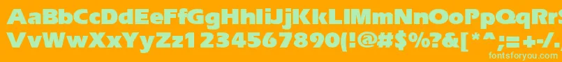 Ergoblk Font – Green Fonts on Orange Background
