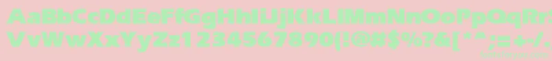 Ergoblk Font – Green Fonts on Pink Background