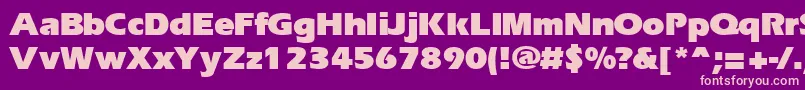Ergoblk-fontti – vaaleanpunaiset fontit violetilla taustalla