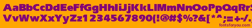 Ergoblk Font – Purple Fonts on Orange Background