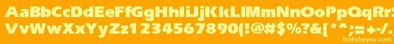 フォントErgoblk – オレンジの背景に黄色の文字