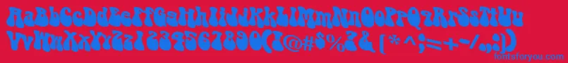 Puppylike Font – Blue Fonts on Red Background