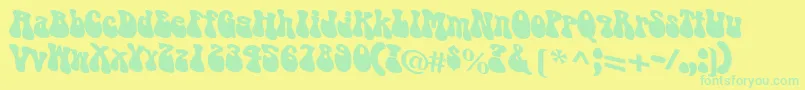 Puppylike Font – Green Fonts on Yellow Background