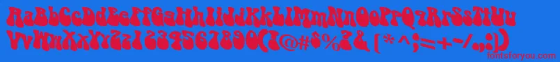 フォントPuppylike – 赤い文字の青い背景