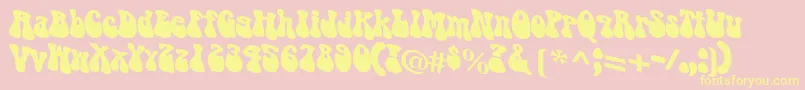 Puppylike Font – Yellow Fonts on Pink Background