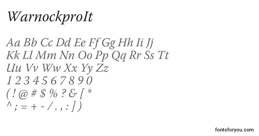 Czcionka WarnockproIt – alfabet, cyfry, specjalne znaki