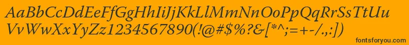 WarnockproIt Font – Black Fonts on Orange Background