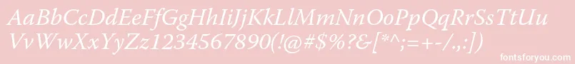 WarnockproIt Font – White Fonts on Pink Background