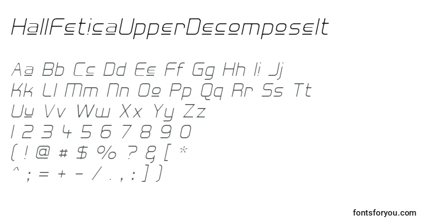 Шрифт HallFeticaUpperDecomposeIt – алфавит, цифры, специальные символы
