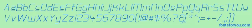 HallFeticaUpperDecomposeIt Font – Blue Fonts on Green Background