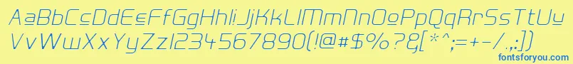 HallFeticaUpperDecomposeIt Font – Blue Fonts on Yellow Background