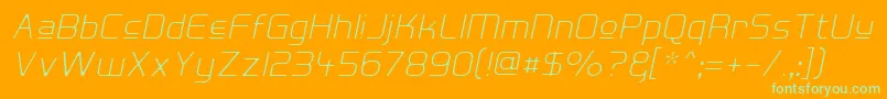 HallFeticaUpperDecomposeIt Font – Green Fonts on Orange Background