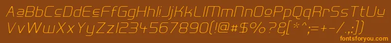 HallFeticaUpperDecomposeIt Font – Orange Fonts on Brown Background