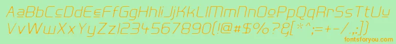 HallFeticaUpperDecomposeIt Font – Orange Fonts on Green Background