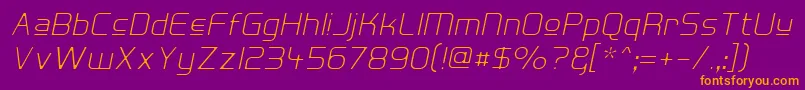 HallFeticaUpperDecomposeIt Font – Orange Fonts on Purple Background