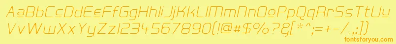 HallFeticaUpperDecomposeIt Font – Orange Fonts on Yellow Background