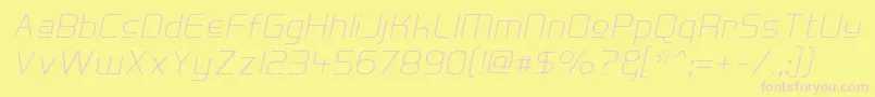 HallFeticaUpperDecomposeIt Font – Pink Fonts on Yellow Background