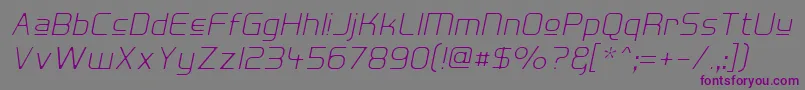 HallFeticaUpperDecomposeIt Font – Purple Fonts on Gray Background