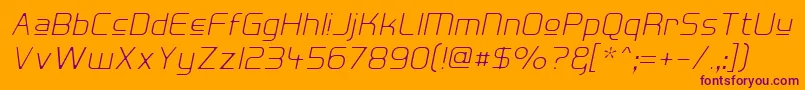 HallFeticaUpperDecomposeIt Font – Purple Fonts on Orange Background