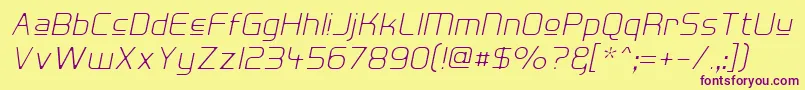 HallFeticaUpperDecomposeIt Font – Purple Fonts on Yellow Background