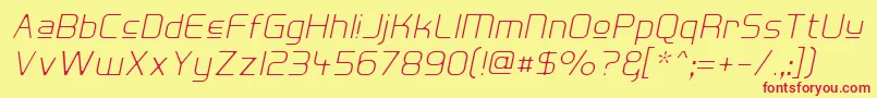 HallFeticaUpperDecomposeIt Font – Red Fonts on Yellow Background