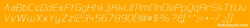 HallFeticaUpperDecomposeIt-Schriftart – Weiße Schriften auf orangefarbenem Hintergrund