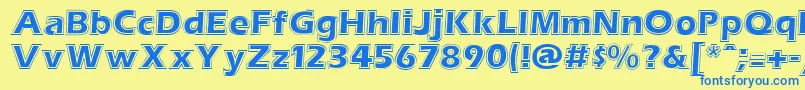 EstherRegular Font – Blue Fonts on Yellow Background